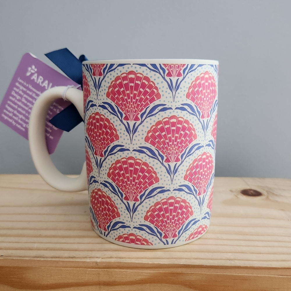 Pink Seashell Beachy Pattern Vibrant Mug NWT - Picture 3 of 13